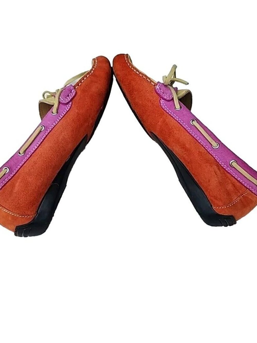 Vaneli Portugal Colorblock Pink Genuine Suede Mocassin Driving Comfy Shoes Sz8M - Picture 9 of 12